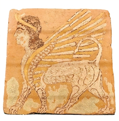 狮身人面图案釉砖（马纳文化）公元前8世纪至前7世纪